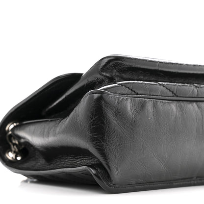 Saint Laurent Crinkled Calfskin Matelasse Monogram Medium Niki Chain Satchel Black 9 of 13