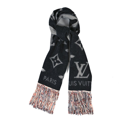 Louis Vuitton Cashmere Monogram Reykjavik Scarf Black Multicolor 1 of 3