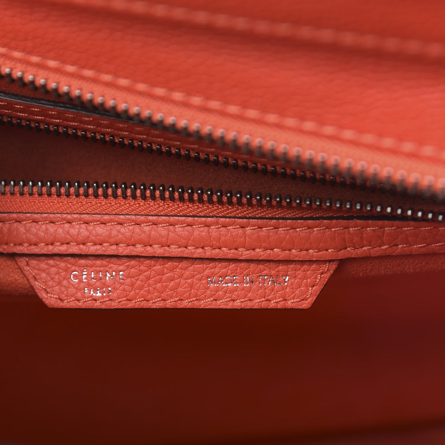 Drummed Calfskin Mini Luggage Vermillion