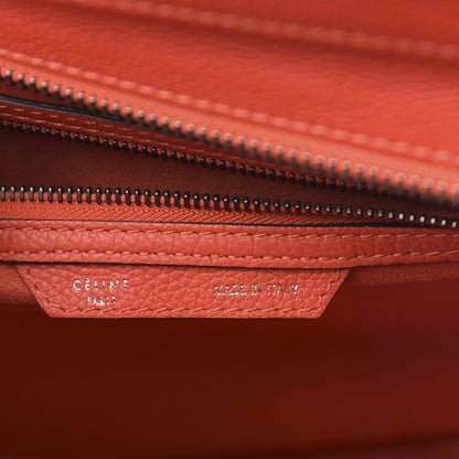 Celine Drummed Calfskin Mini Luggage Vermillion 6 of 14
