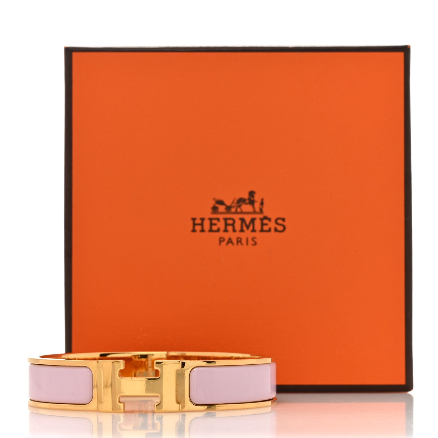 Enamel Narrow Clic Clac H Bracelet PM Rose Dragee