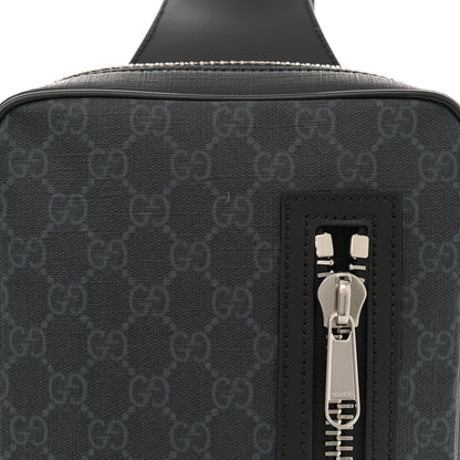 Gucci GG Supreme Monogram Web Belt Bag Black Grey 8 of 11
