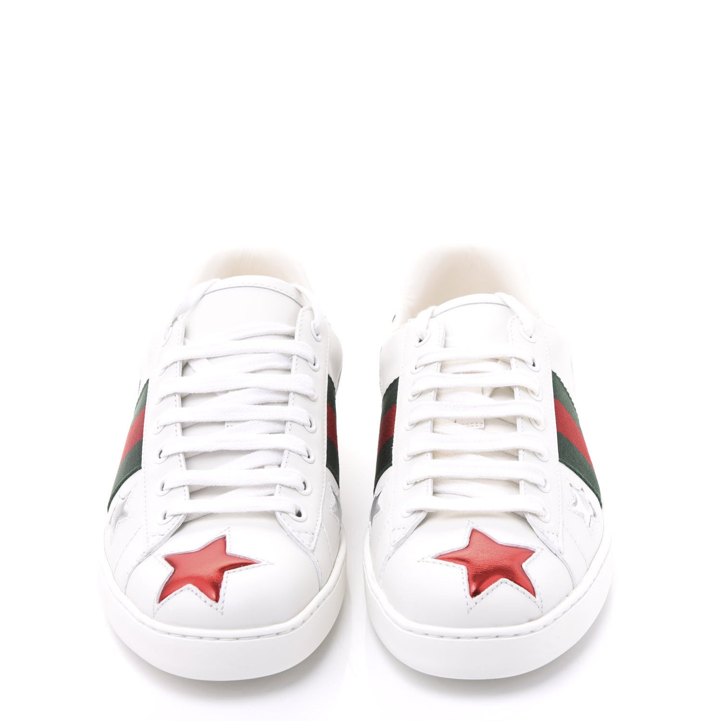 Calfskin Ayers Web Star Embroidered Mens Ace Sneakers 6.5 White Multi