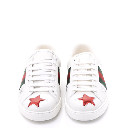 Gucci Calfskin Ayers Web Star Embroidered Mens Ace Sneakers 6.5 White Multi 3 of 9