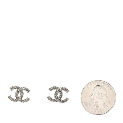 Chanel Crystal CC Earrings Silver 2 of 4