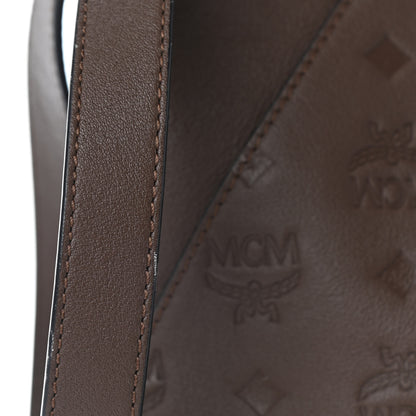 MCM Calfskin Ottomar Monogram Medium Klara Hobo Chestnut 9 of 10