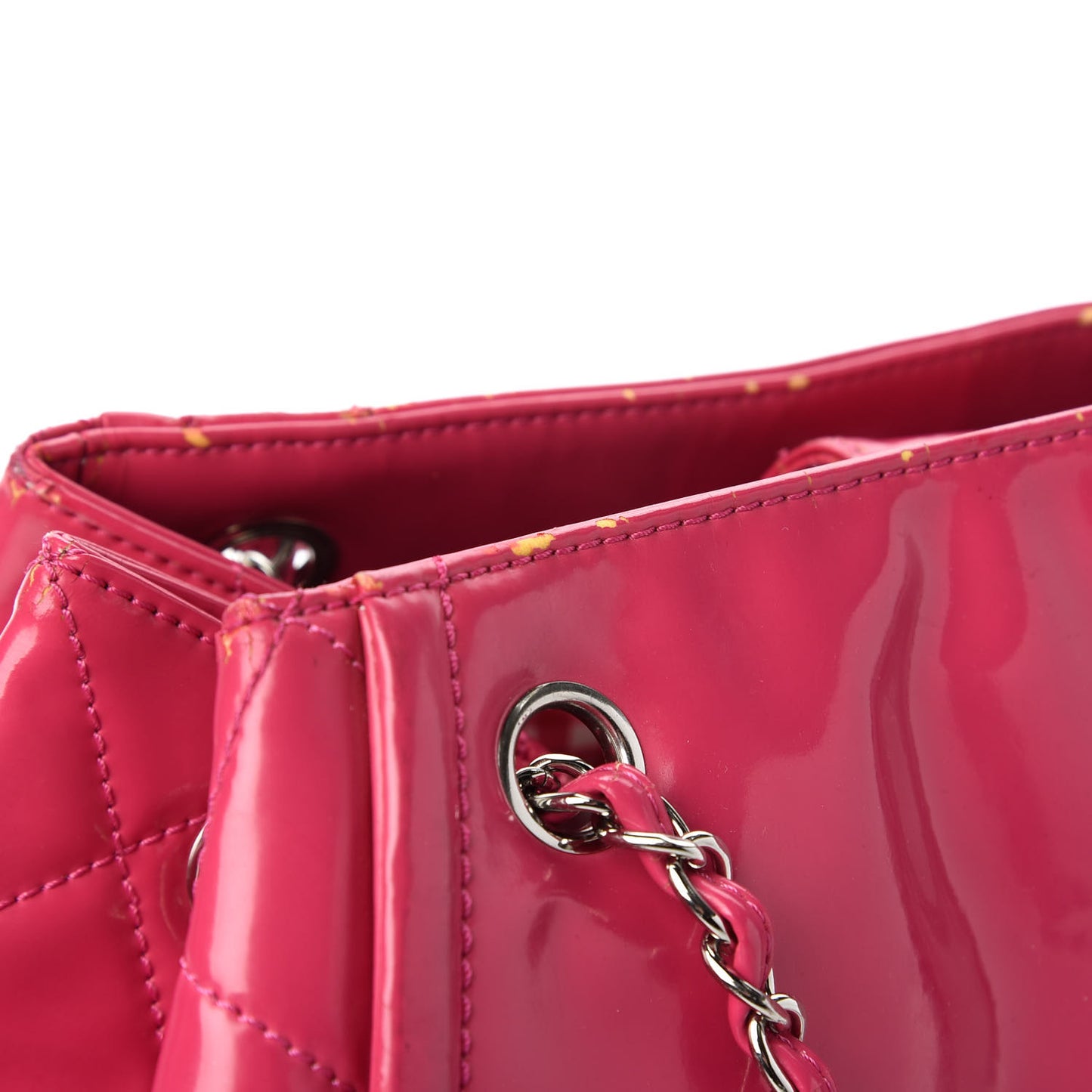 Vinyl Lipstick Ligne Accordion Tote Pink
