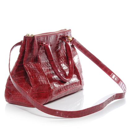Nancy Gonzalez Crocodile Zip Top Satchel Red 3 of 5