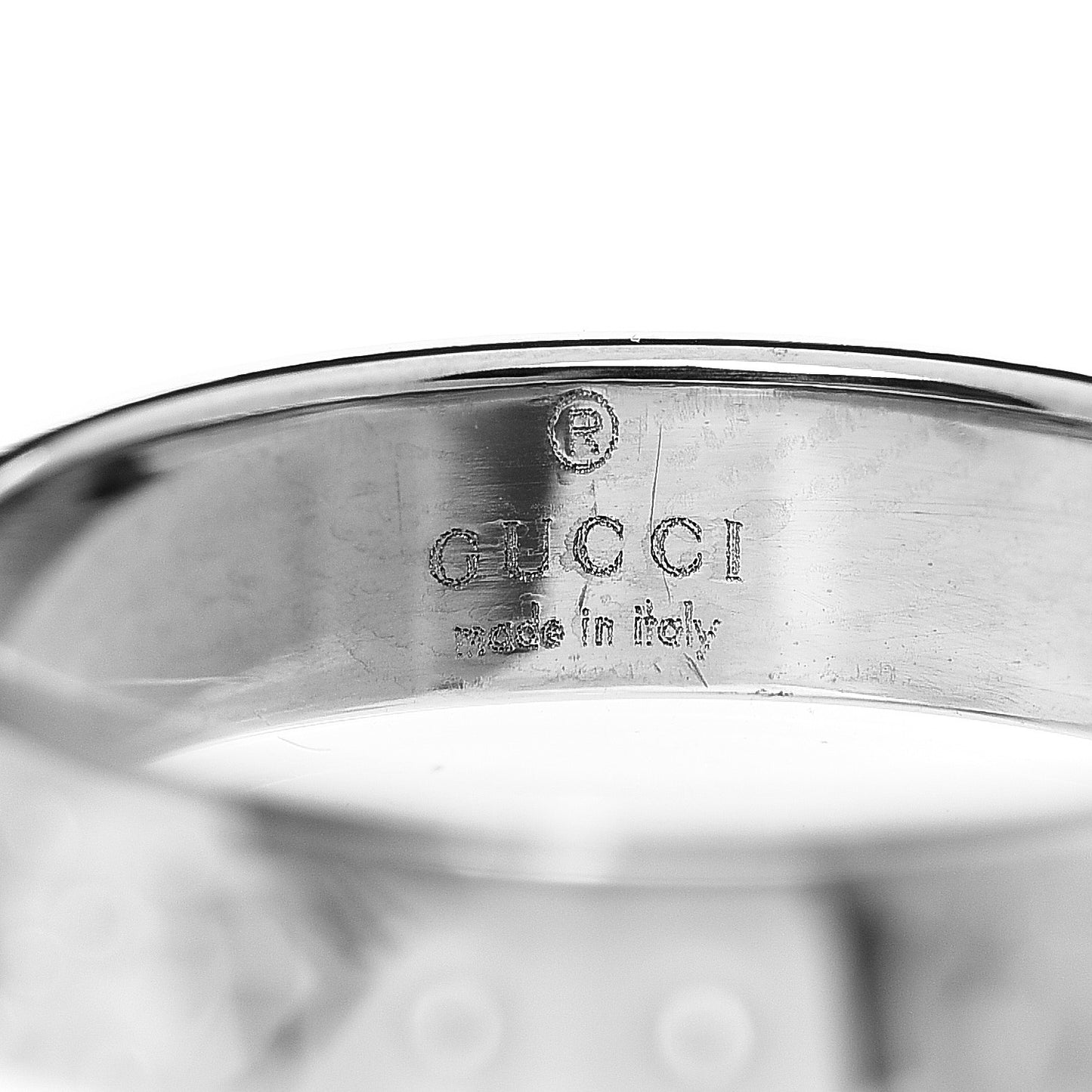 18K White Gold 4mm Icon Thin Band Ring 49 4.75