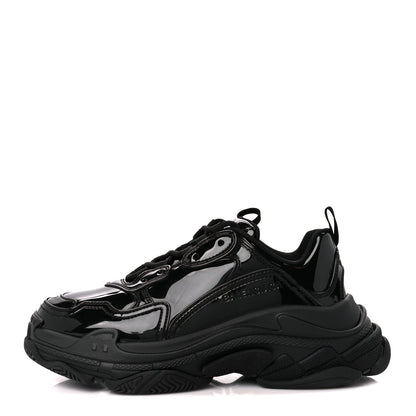 Balenciaga Shiny Rubber Mens Triple S Sneakers 42 Black 1 of 8