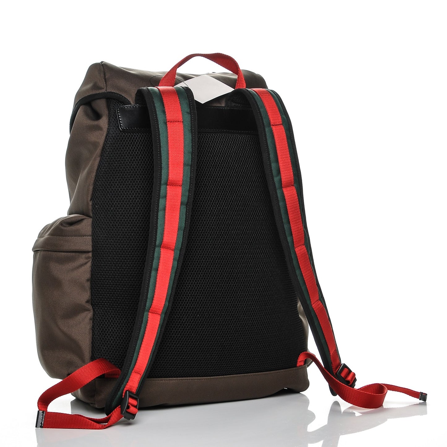 Techno Canvas Web Double Buckle Backpack Brown
