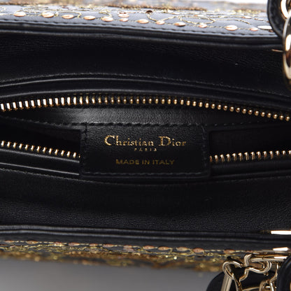 Christian Dior Smooth Calfskin Embroidered Medium Lady Dior Black 6 of 7