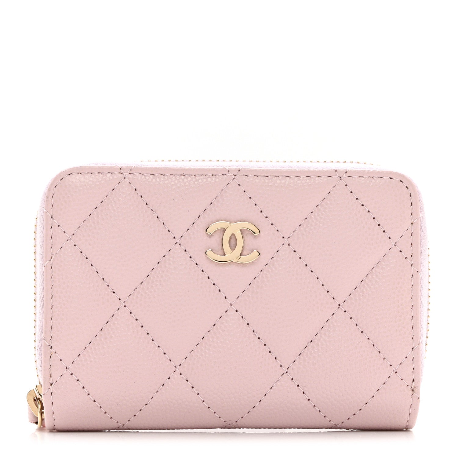 Chanel Caviar Quilted Zip Coin Purse Light Pink 1 of 7