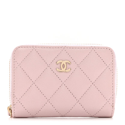 Chanel Caviar Quilted Zip Coin Purse Light Pink 1 of 7