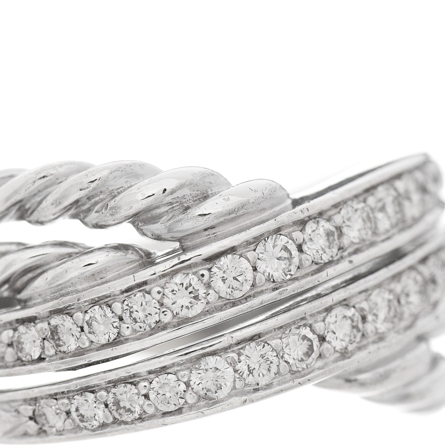 Sterling Silver Diamond 11mm Crossover Ring 54 7