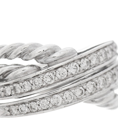 David Yurman Sterling Silver Diamond 11mm Crossover Ring 54 7 5 of 6