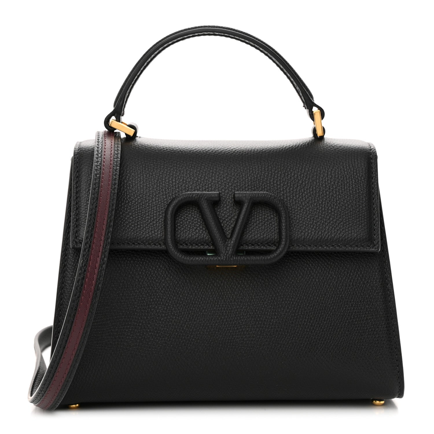 Valentino Garavani Grainy Calfskin Small VSling Top Handle Bag Black 1 of 11