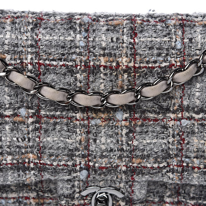 Chanel Tweed Quilted Medium Double Flap Grey Multicolor 8 of 12