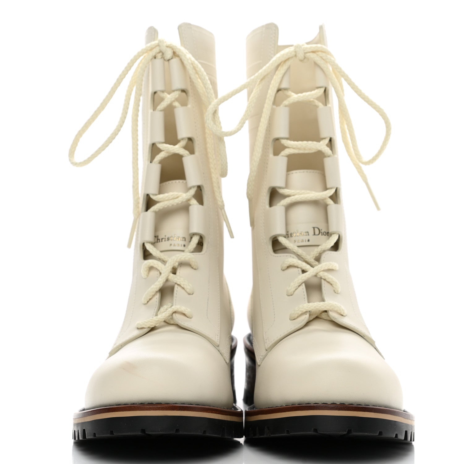 Christian Dior Calfskin Dior Quest 35mm Hiking Boots 39.5 Off White 2 of 8