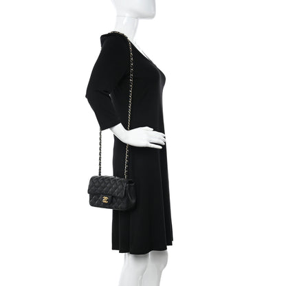 Chanel Lambskin Quilted Mini Rectangular Flap Black 2 of 10