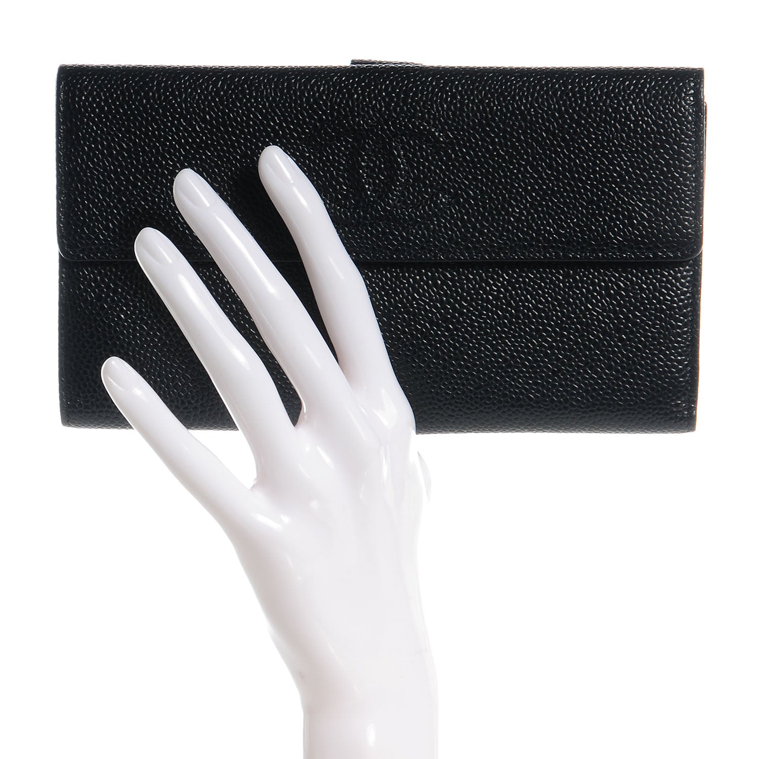 Chanel Caviar CC Long Flap French Wallet Black 2 of 9