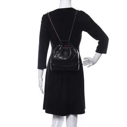 Chanel Aged Calfskin Quilted Small Gabrielle Backpack Black 2 of 10