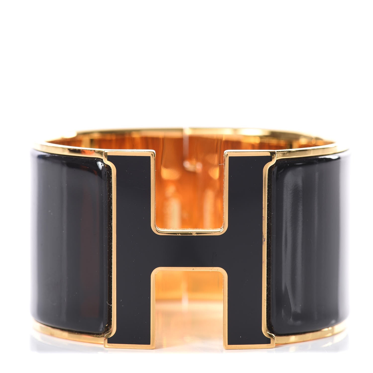 Hermes Enamel Extra Wide Clic Clac H Bracelet PM Black 1 of 5