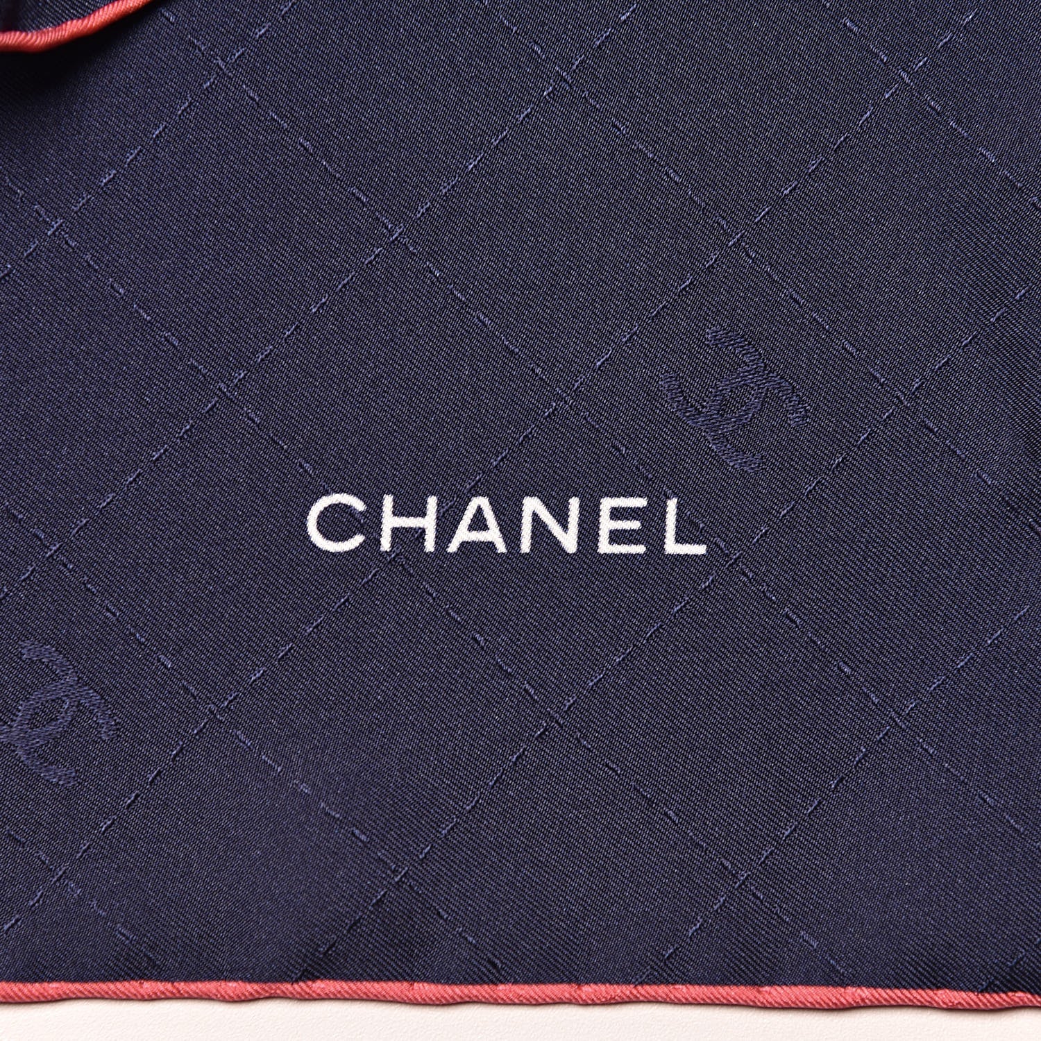 Chanel Silk Splash CC Scarf Navy Blue 4 of 4