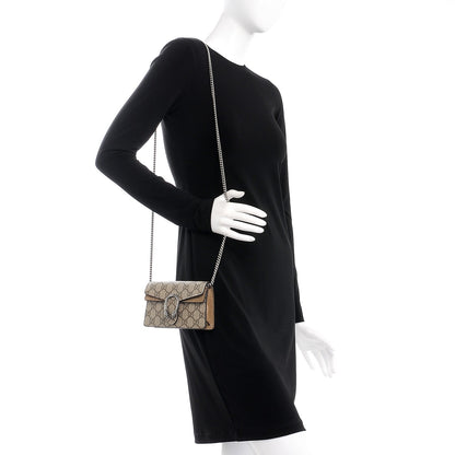 Gucci GG Supreme Monogram Super Mini Dionysus Shoulder Bag Taupe 2 of 6