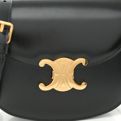 Celine Shiny Calfskin Besace Clea Triomphe Black 6 of 10