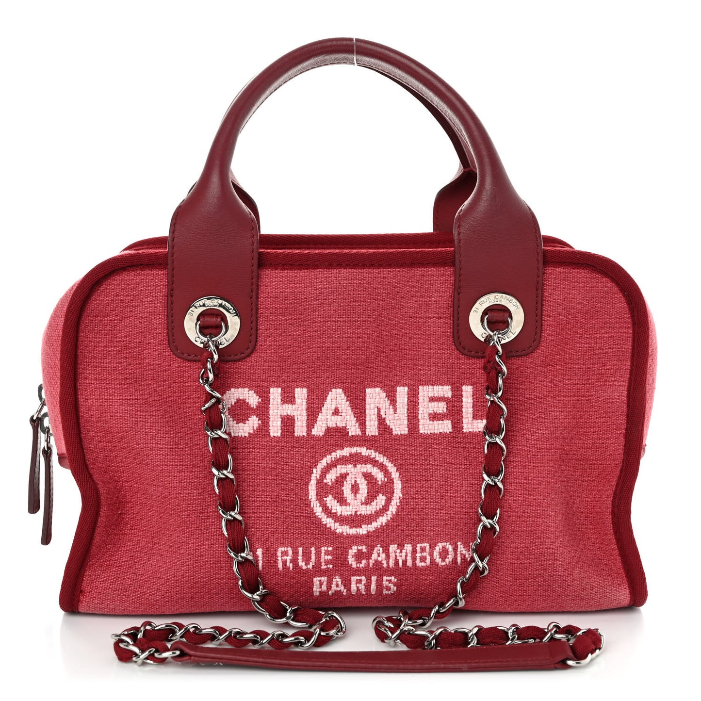 Canvas Deauville Small Bowling Bag Red