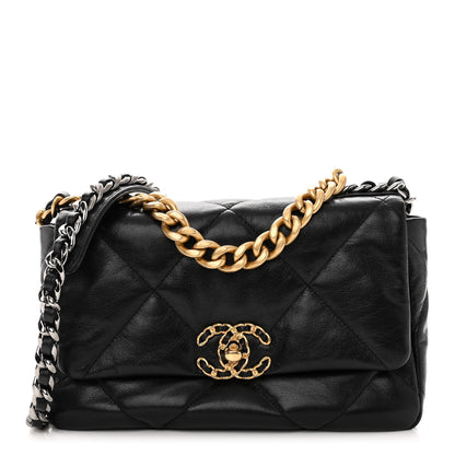 Chanel Goatskin Quilted Medium Chanel 19 Flap Black 1 of 9