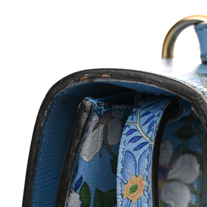 Gucci Calfskin New Flora Medium Sylvie Top Handle Bag Azure 11 of 20