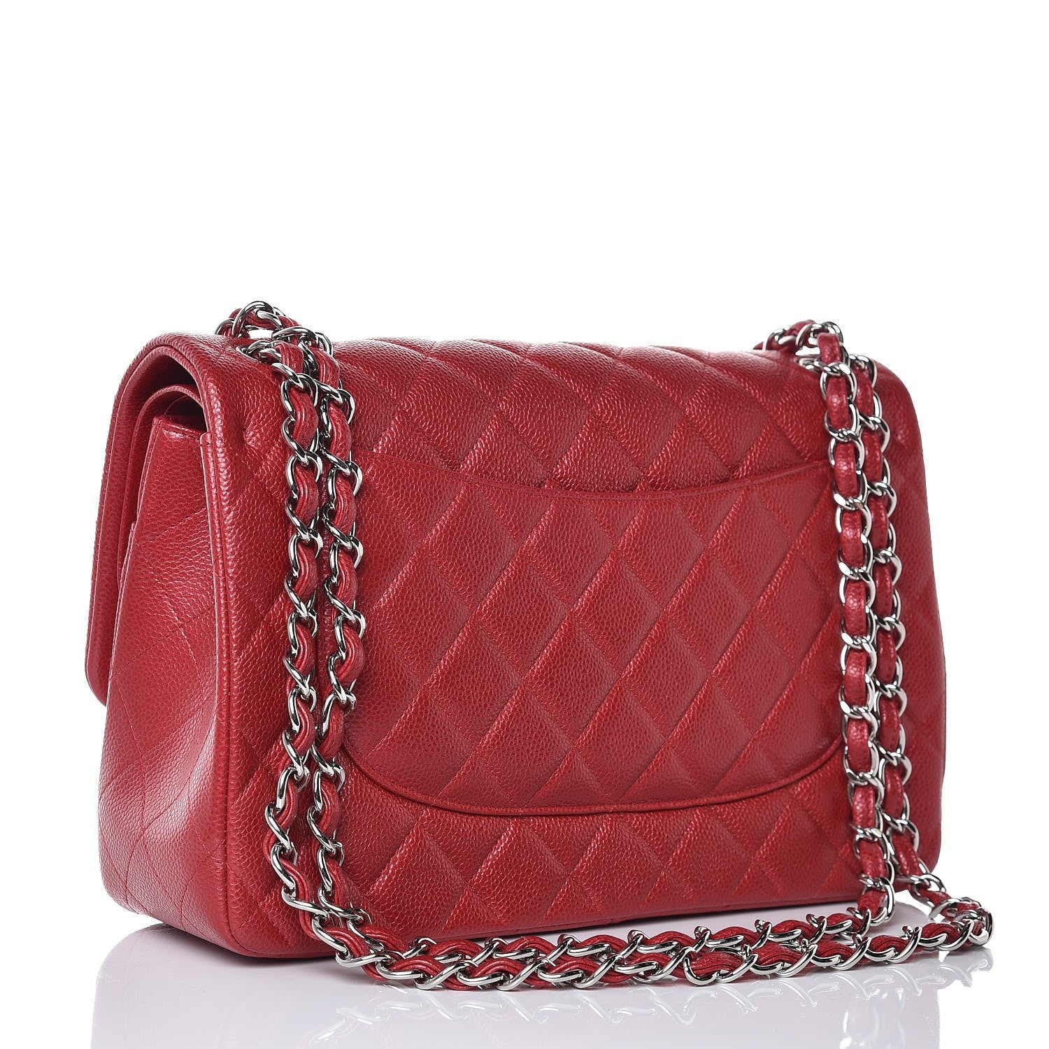Chanel Pearly Caviar Quilted Jumbo Double Flap Dark Pink 4 of 10