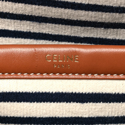 Celine Canvas Calfskin Triomphe Large Cabas Navy Tan 6 of 9