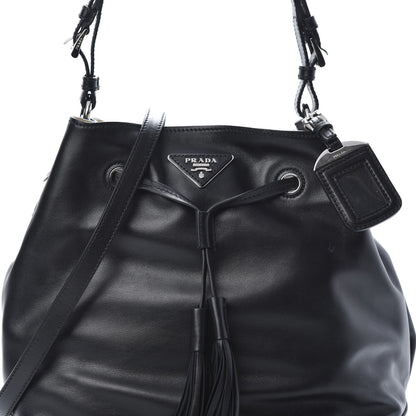 Prada Soft Calfskin Bucket Bag Black 9 of 11