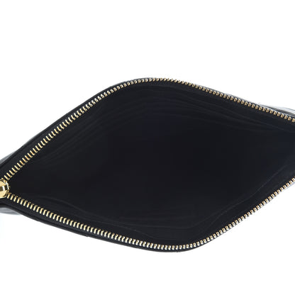Saint Laurent Calfskin Matelasse Chevron Monogram A5 Wristlet Black 5 of 8