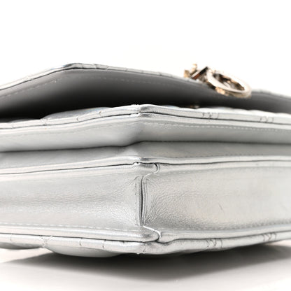 Christian Dior Iridescent Metallic Lambskin Cannage Mini My Dior Bag Silver 9 of 10