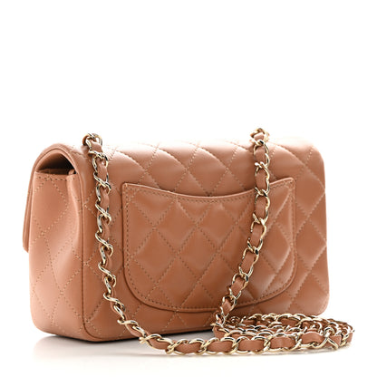 Chanel Lambskin Quilted Mini Rectangular Flap Dark Beige 3 of 11