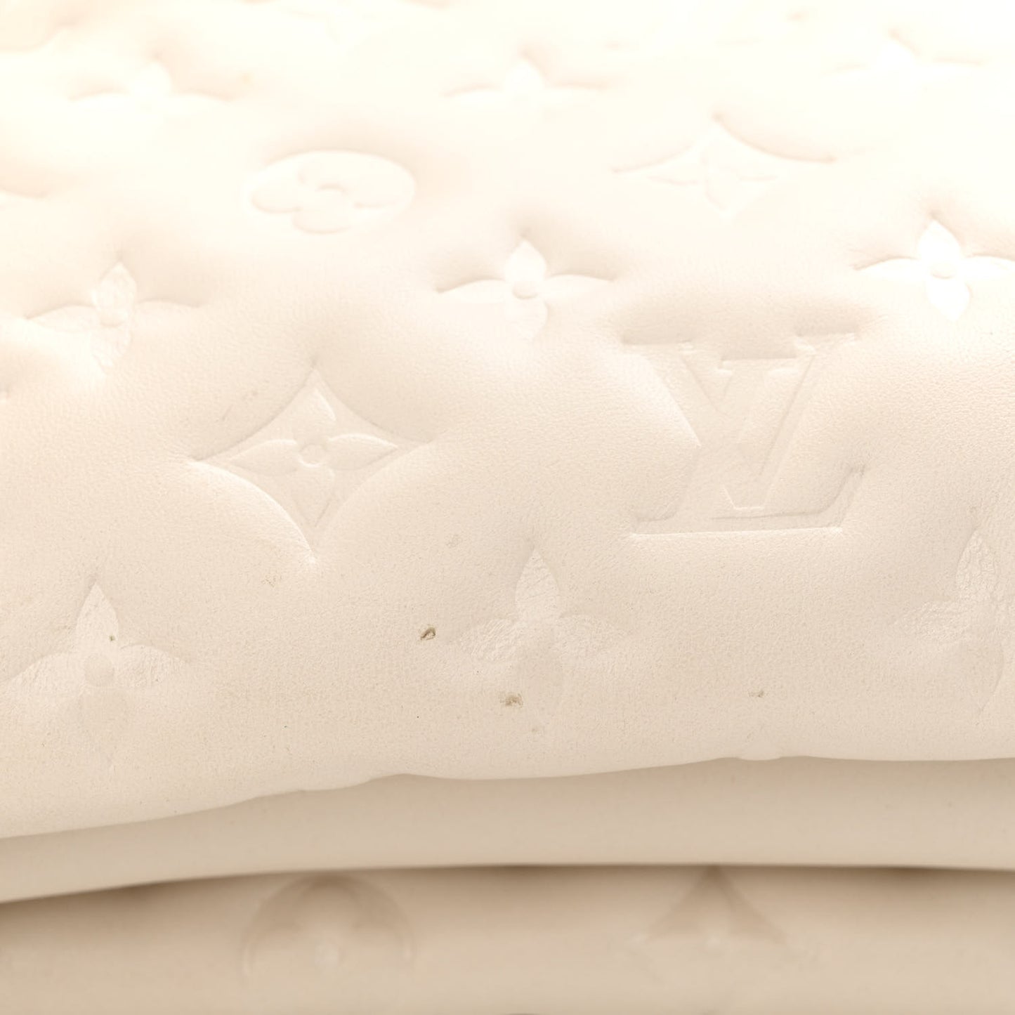 Lambskin Embossed Monogram Coussin PM Beige Cream