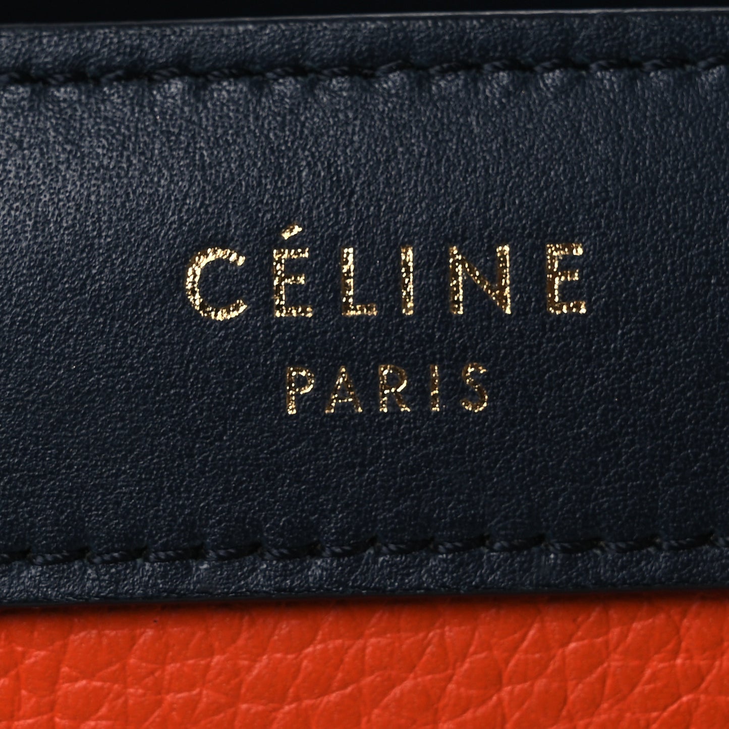 Elephant Calfskin Nano Tri-Color Luggage Bright Orange