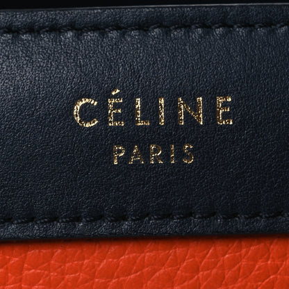 Celine Elephant Calfskin Nano Tri-Color Luggage Bright Orange 6 of 17