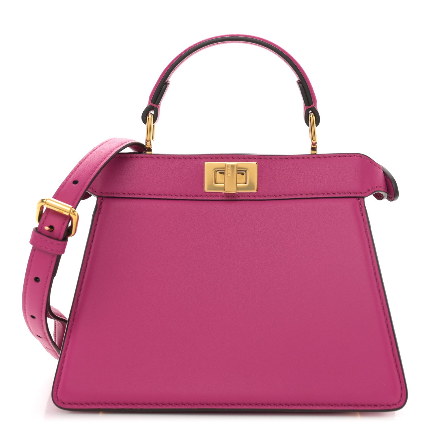Fendi Shiny Nappa Petite Peekaboo I SEE U Satchel Magenta 1 of 10
