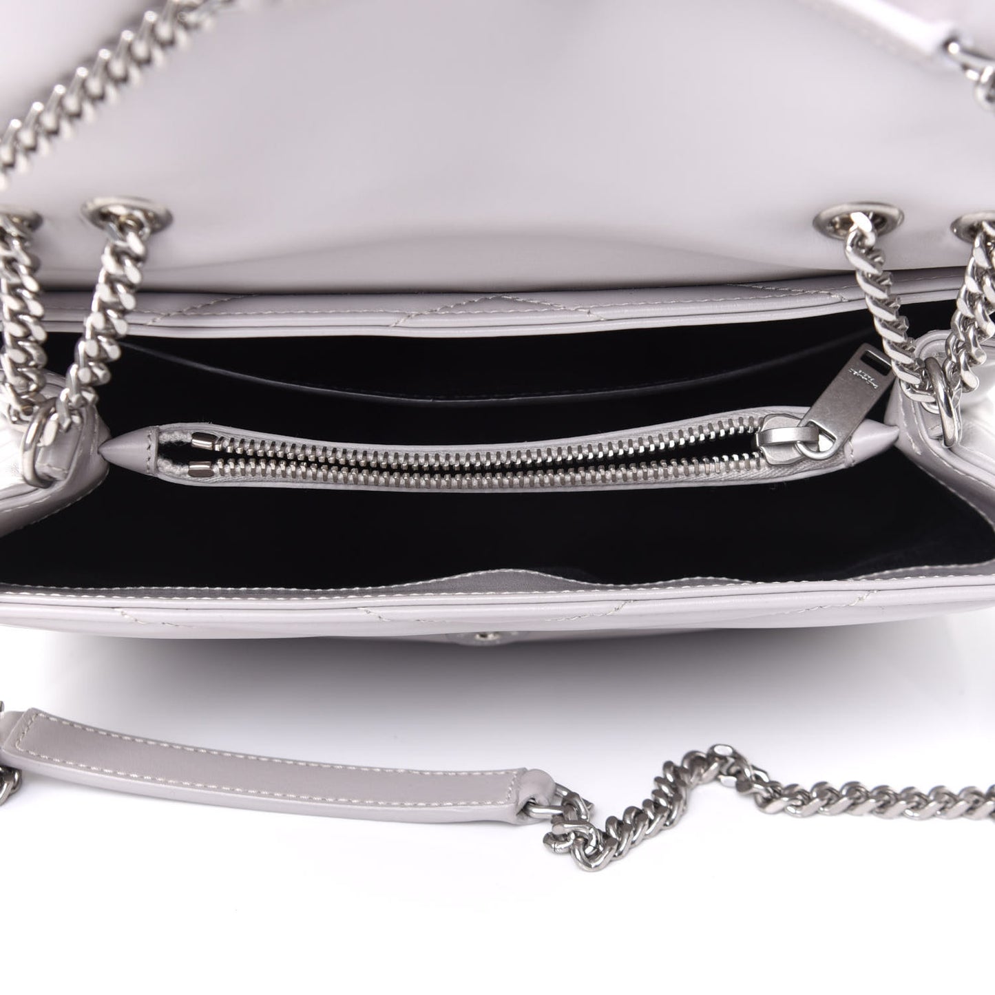 Calfskin Y Quilted Monogram Small Loulou Chain Satchel Granite
