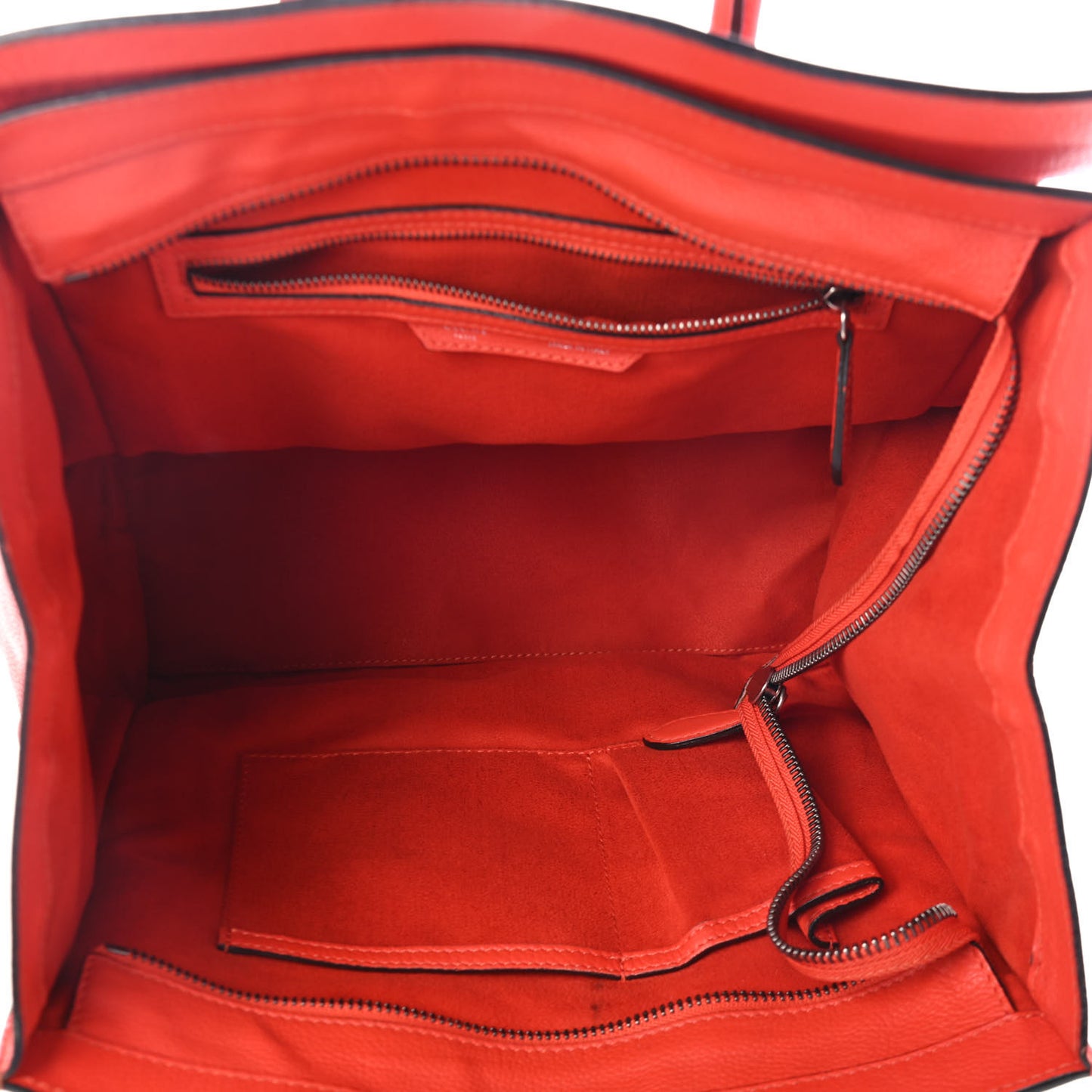 Drummed Calfskin Mini Luggage Vermillion