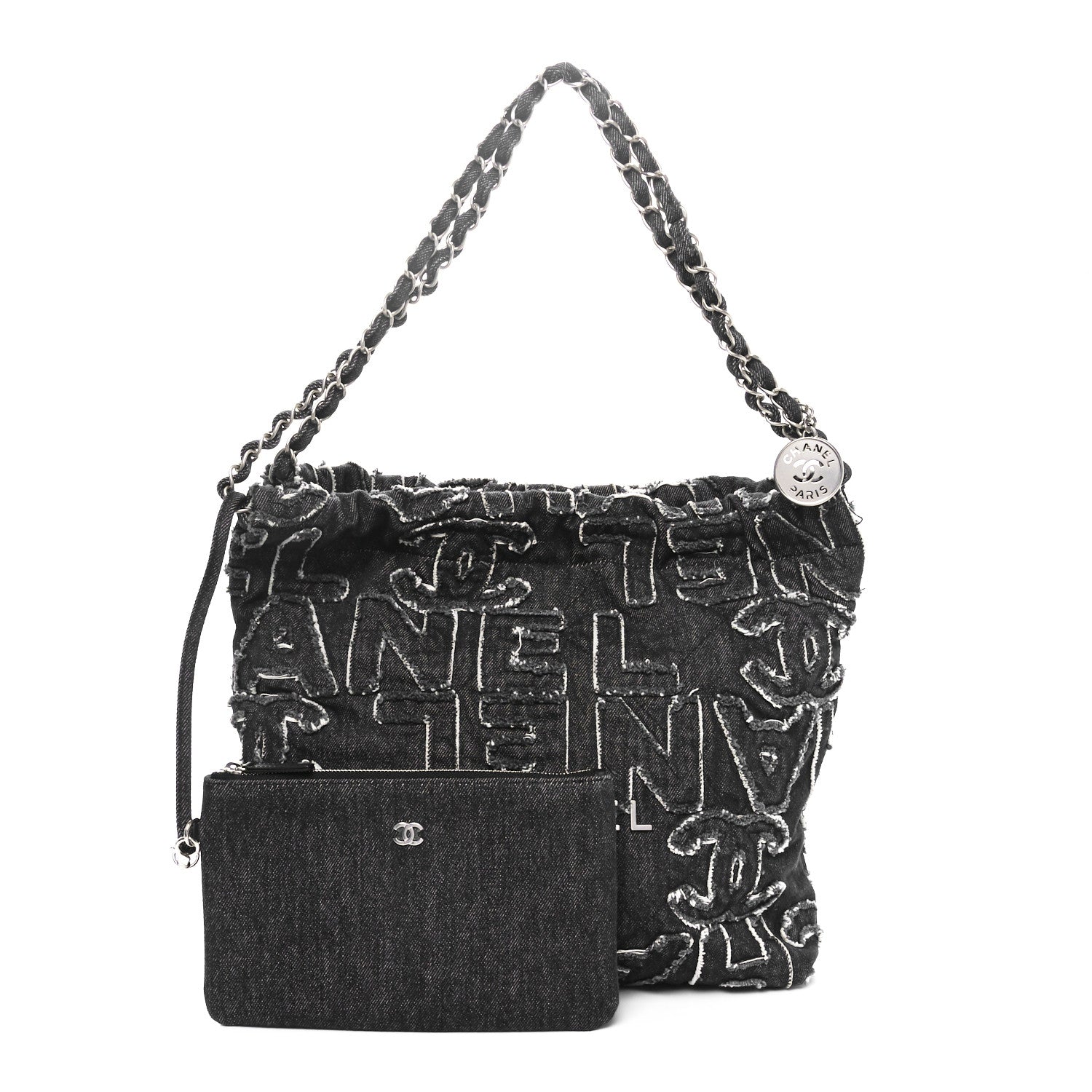 Chanel Denim Patchwork Quilted Chanel 22 Black 2 of 11