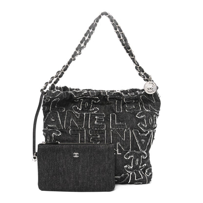 Chanel Denim Patchwork Quilted Chanel 22 Black 2 of 11