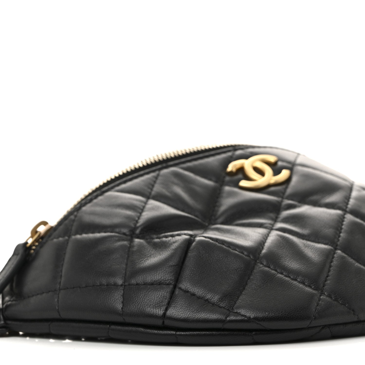 Chanel Lambskin Quilted Camellia Belt Bag Black 9 of 11