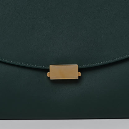 Mansur Gavriel Calfskin Envelope Flat Clutch Dark Green 6 of 13