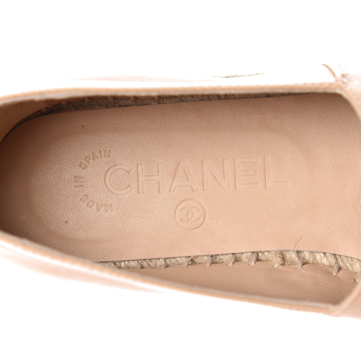 Chanel Lambskin CC Espadrilles 35 Beige Black 9 of 10